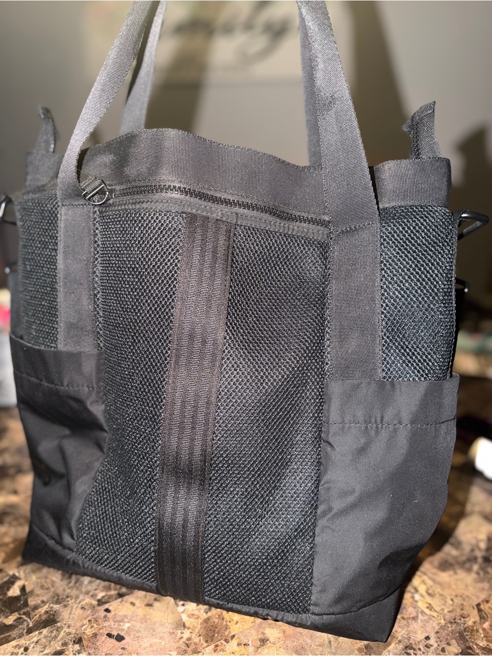 adidas Black Mesh Tote Bag for